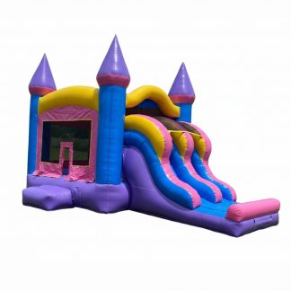 Kids Pink Bounce House Doble Lane